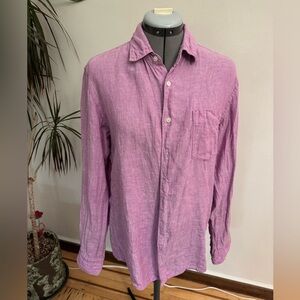 Uniqlo Linen Button Down Shirt in Lavender